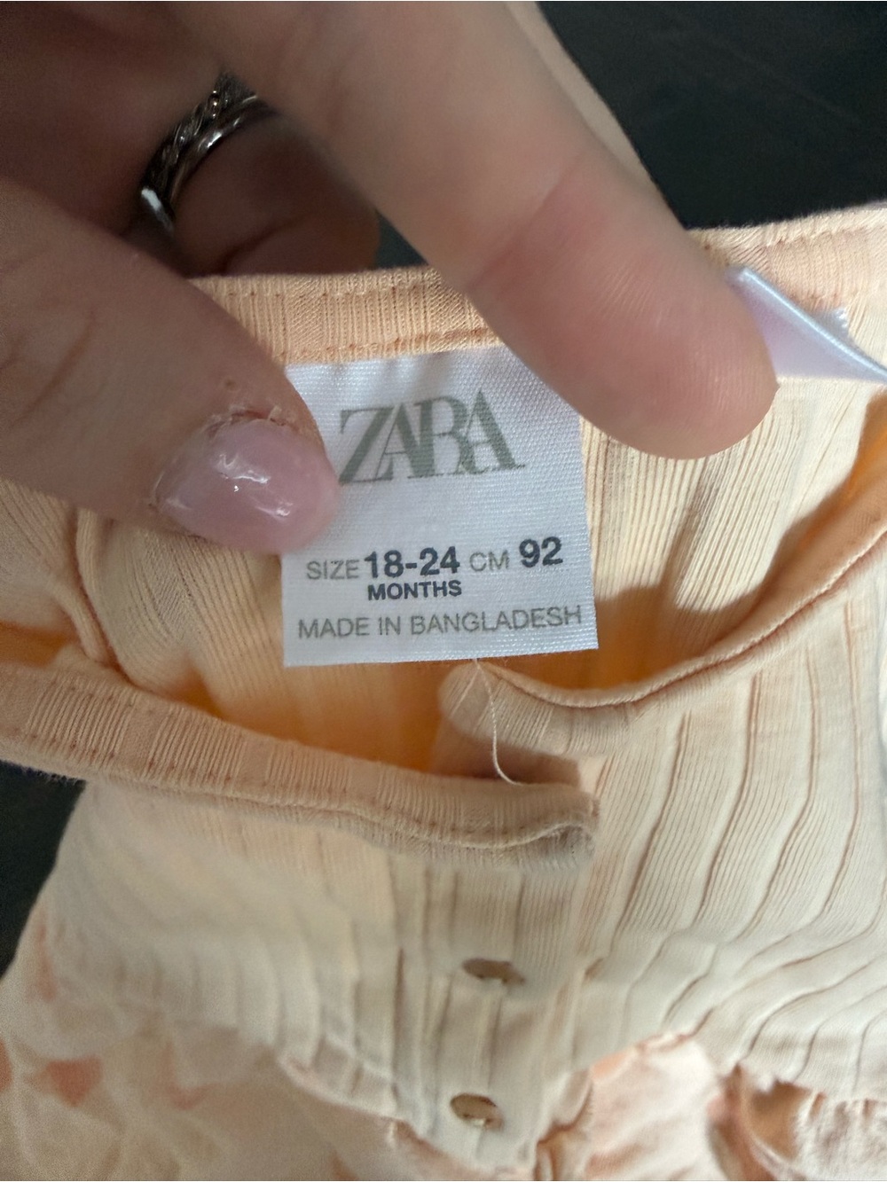Zara Toddler Peach Polka Dot Dress Size 18/24 Month - Picture 2 of 3